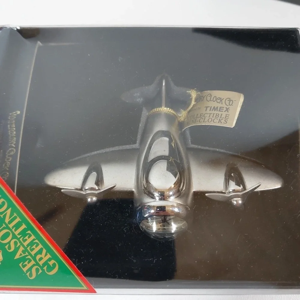 Vtg Timex Waterbury Clock Co Airplane Desk Clock Collectible In Box